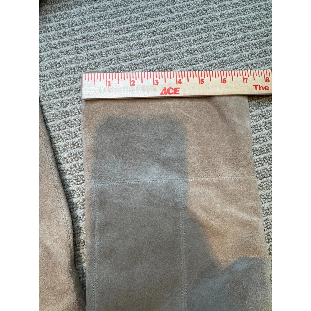 Marc Fisher LTD Suede Knee High Boots‎ Tan Block Heel Pointed Toe Women's 7